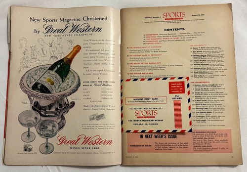 Sports Illustrated First Issue August 16, 1954 Magazine W/Cards VINTAGE Nice!! - Picture 7 of 17