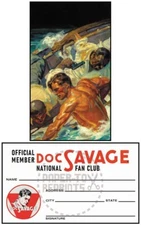 RED SNOW - DOC SAVAGE ART CARD AND FAN CLUB MEMBERSHIP CARD