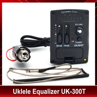 UK-300T Ukulele Piezo Guitar Pickup Preamp 2-Band EQ Equalizer Tuner System Uk