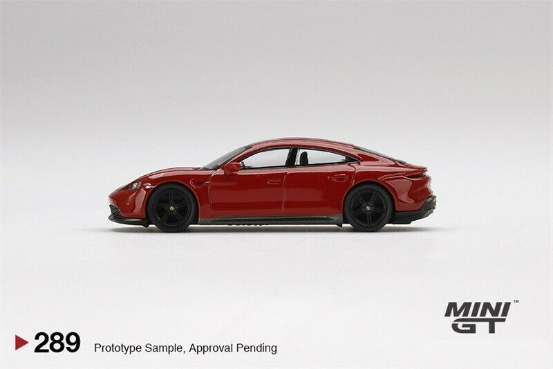 MINI GT 1:64 Porsche Taycan Turbo S Carmine Red Model Car in box