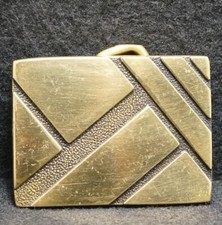 WJ13131 REALLY NICE VINTAGE 1978 SOLID BRASS UNISEX FASHOIN ARTWORK BELT BUCKLE