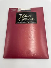 Size C VTG L'eggs Pantyhose Sheer Elegance Ultra Sheer Control Top Black Shadow