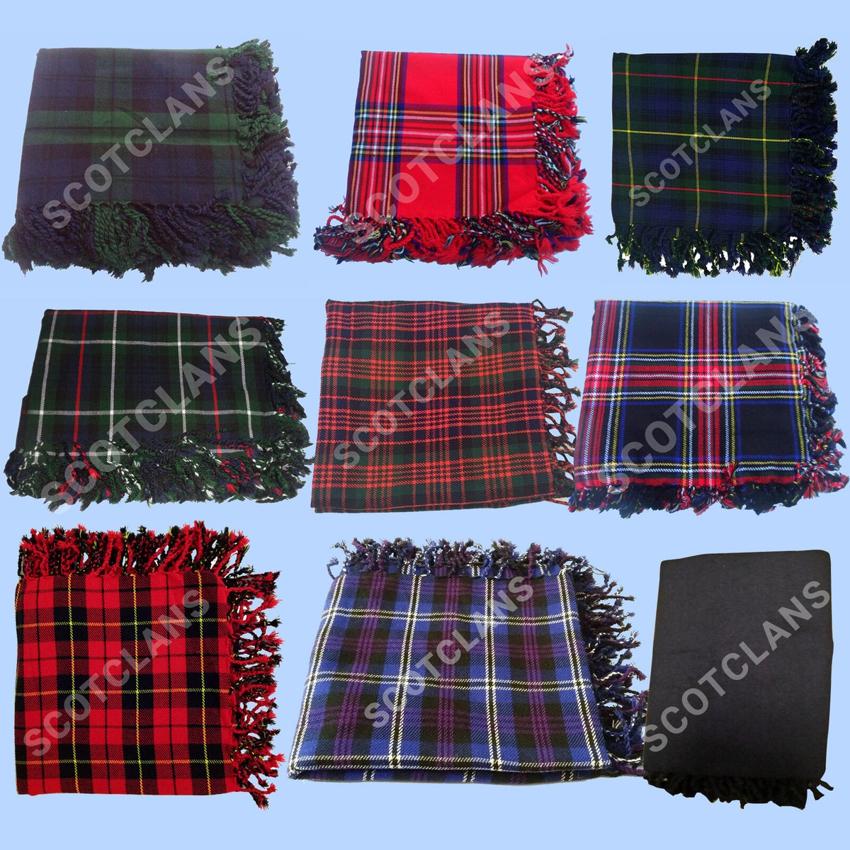 The Scotland Kilt Company Tartan Fly Plaid - 44" Square Acrylic Fringe Plaid For Kilts - View #4