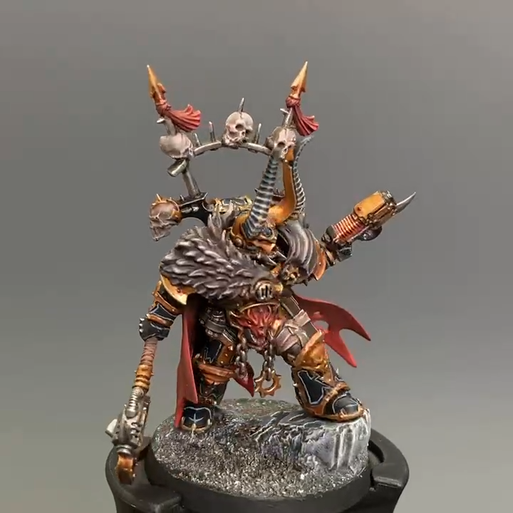 Warhammer 40K Chaos Lord Painted - Daemon Weapon Terminator Armor