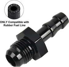 Aluminum AN6 6AN Male Straight Flare to 3/8" Hose Barb Push Lock Adapter Fitting