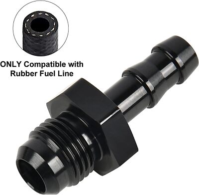 Aluminum AN6 6AN Male Straight Flare to 3/8'' Hose Barb Push Lock Adapter Fitting