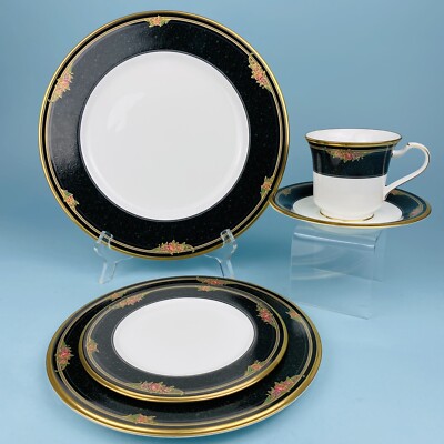 5 Pc. Noritake Venetian Rose Bone China Japan 9783 Bread Diner