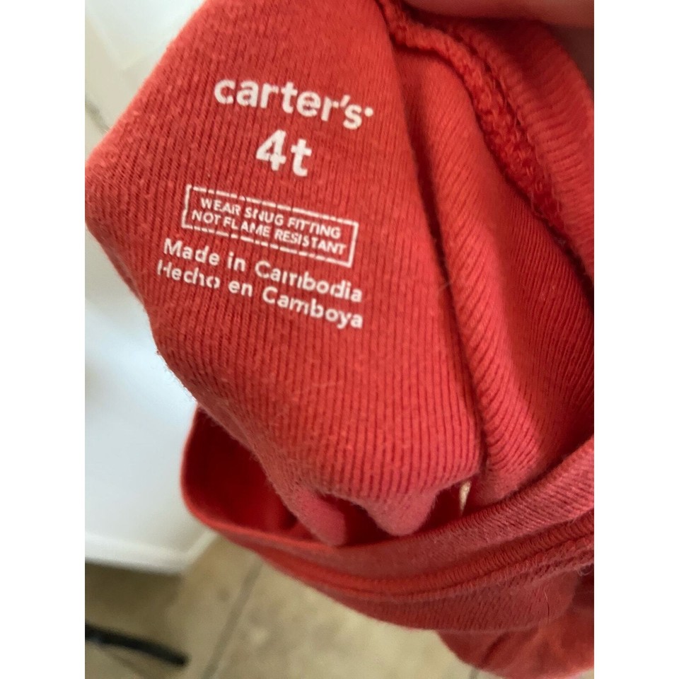 Carter's Boys Pajamas Size 4T Jet Ski Monkey Short Sleeves Orange Blue