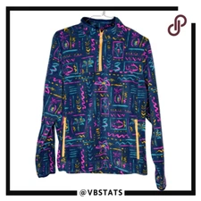 Chubbies Men's Fleece Quarter Zip The Chilly Vibe Pullover Navy Abstract Large