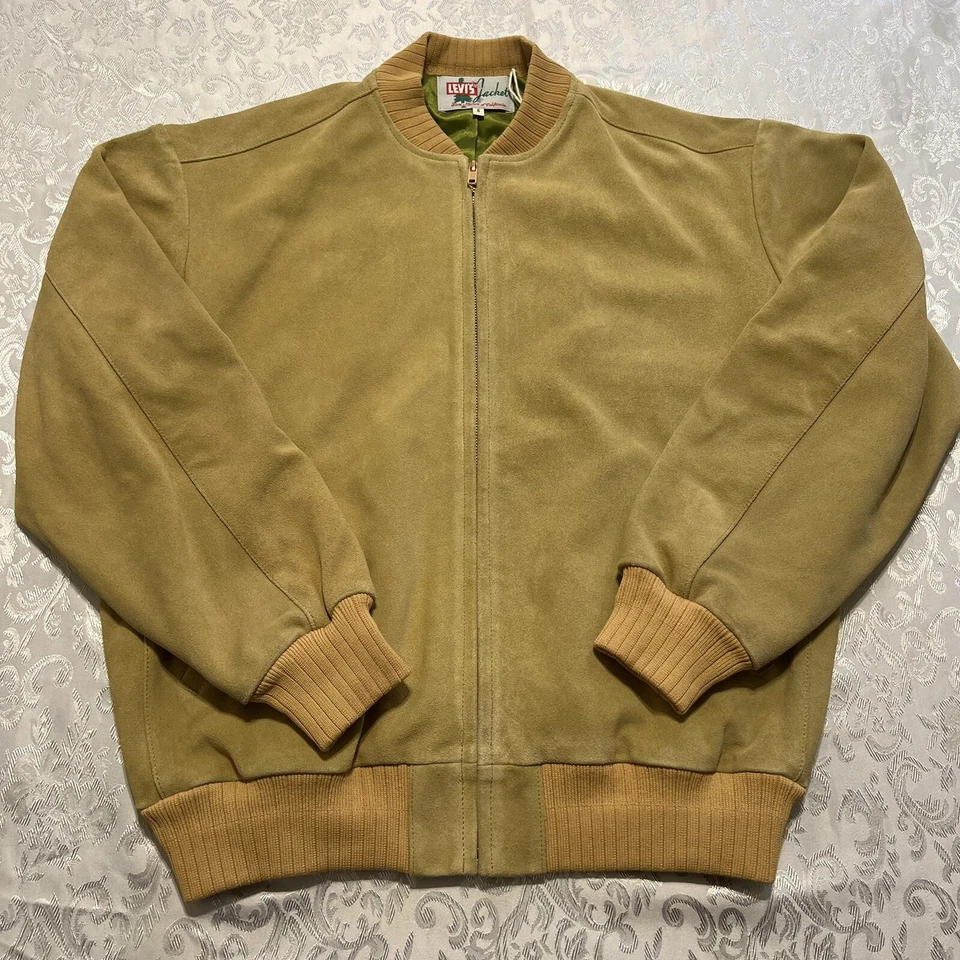 LEVIS ВИНТАЖНАЯ ОДЕЖДА LVC СВОБОДНОГО ЗАМШИ BOMBER КУРТКА ОСЕНИ ЛИСТ ОРАНЖЕВЫЙ S НОВЫЙ С ЯРЛЫКАМИ