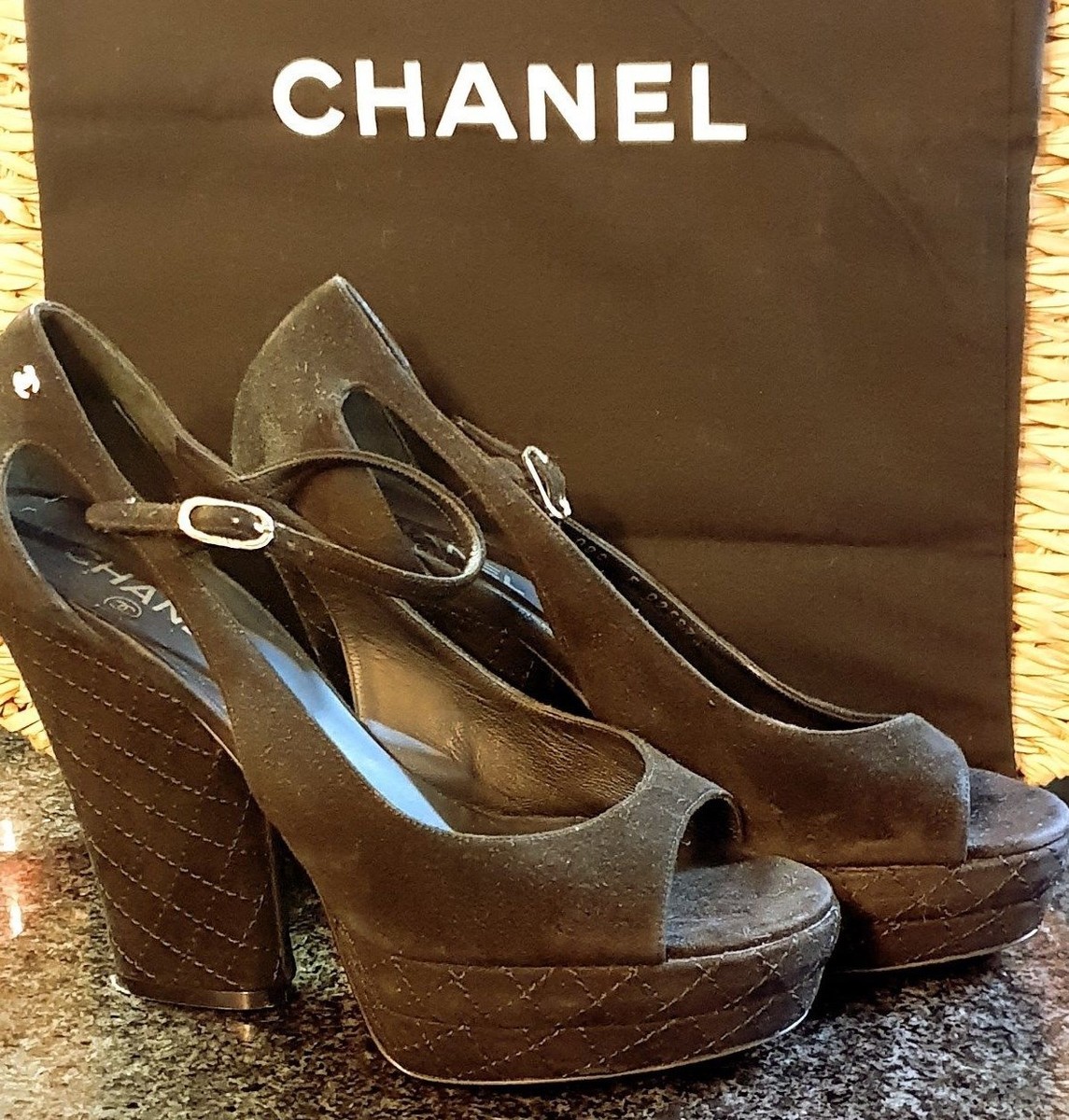 Chanel Black Suede Sandal - Eu.Sz. 40.5 Great condition | eBay Chanel Black Suede Sandal - Eu.Sz. 40.5 Great condition | eBay