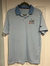 Nike Arnold Palmer Invitational Golf Polo Shirt Blue White Stripe Dri-Fit Small
