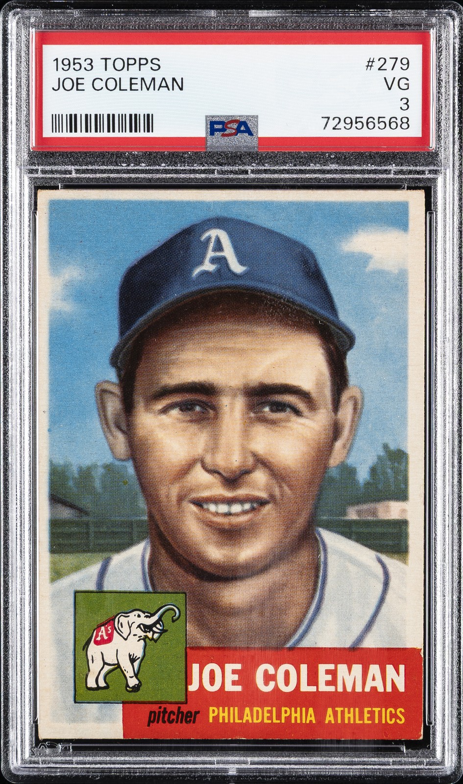 1953 TOPPS #279 JOE COLEMAN PSA 3