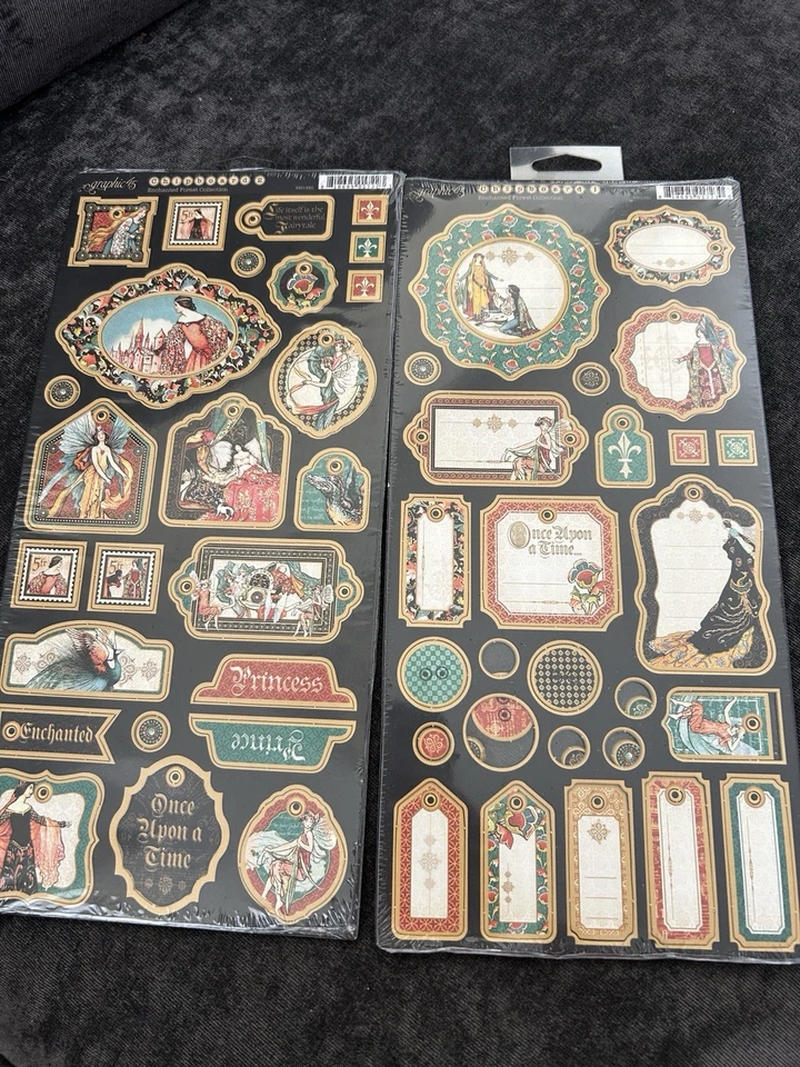 Graphic 45 Couture Collection 纸垫 2 片板标签和口袋横幅 + — 第 3/4 张图片