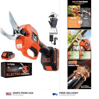 VOTREK  Cordless Electric Pruning Shears, Effort-Saving Power Pruner Cuts Bra...