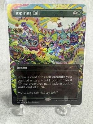 MTG- Inspiring Call #2313 Rare Borderless Rainbow Foil-Furby-Secret Lair