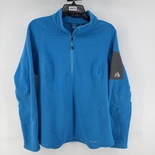 Eddie Bauer First Ascent Jacket Womens XL Blue Polartec Fleece 1/4 Zip Pullover