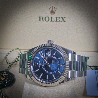 Rolex Sky-Dweller 326934 Silver Oyster Bracelet with Silver Bezel