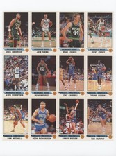 1990-91 Album Stickers Uncut Sheet Greg Anderson Jack Sikma Brad Lohaus HOF 08vh