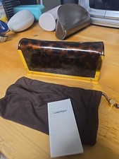 Tory Burch Sunglasses Eyeglasses Case Tortoise Gold Clutch Magnetic Bag