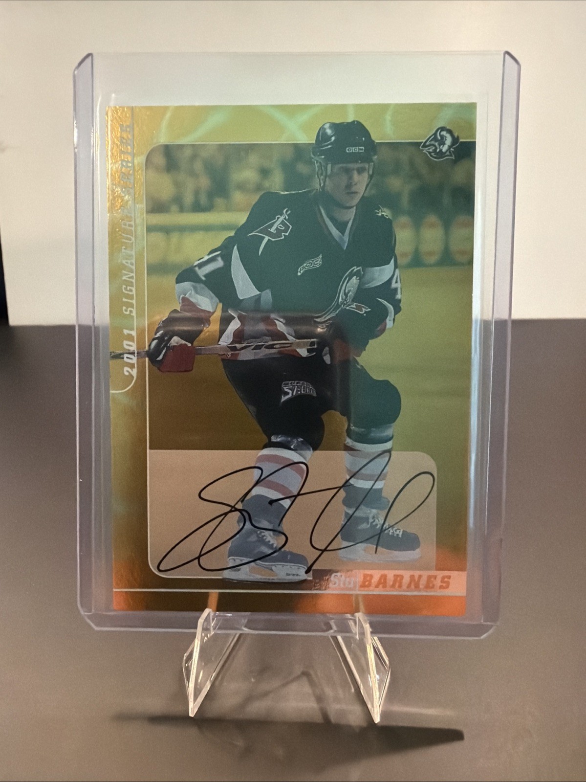 2000-01 BAP SIGNATURE STU BARNES GOLD AUTO #182 Autograph Be Player Sabres