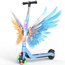 SISIGAD Electric Scooter for Kids Foldable Kick Scooter W/ Colorful LED Lights