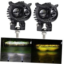 LED Motorcycle Driving Fog Lights Dual Color Amber/White 2Pcs 2.6Inch