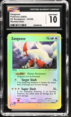 Pokemon Zangoose EX Sandstorm 14/100 Reverse Holo CGC 10 Gem Mint