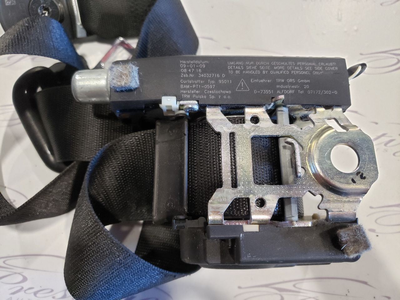 2009 Smart ForTwo Brabus Coupe Right Side Seat Belt Retractor Fits 08-16 OEM