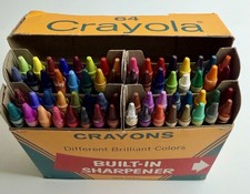 Vintage Crayola Crayons 64 Built-in Sharpener - Only A Couple Used