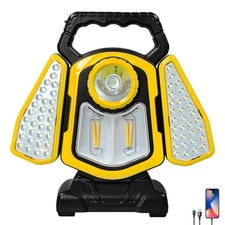 Portable Solar Energy LED Work Light USB Rechargeable Flashlight Camping Lamp