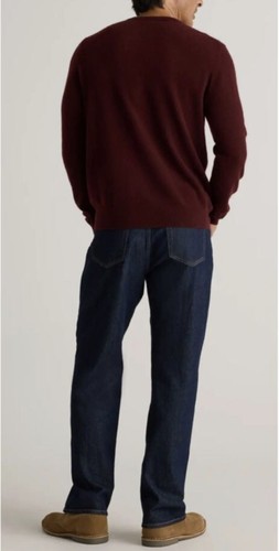 Quince Mens Mongolian Cashmere Crewneck Sweater Burgundy M Medium - Picture 2 of 10