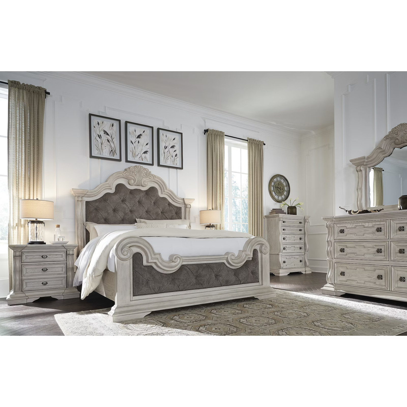 Signature Design by Ashley Valleymont Three Drawer Nightstand with USB Charging