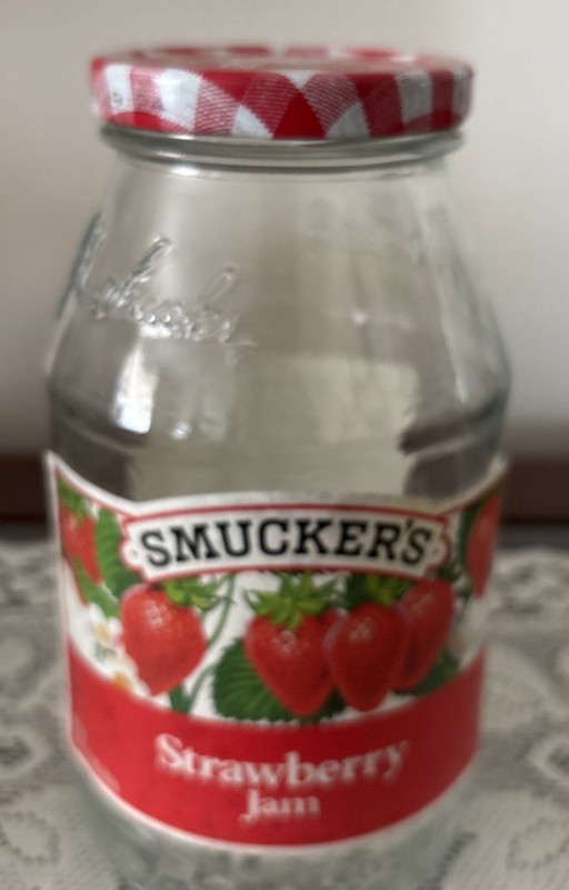 VTG  Smucker's Jelly Jar Paper Label Display Strawberry Smuckers Jam SIGNATURE!!