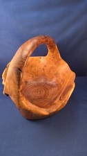 Vintage Burl Wood Basket Bowl Rustic Live Edge Handmade Artisan Knobby/Bumpy