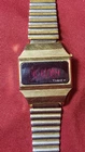 Vintage Working Ladies Timex SSQ Red LED Gold Watch F Cell, 1975-1976