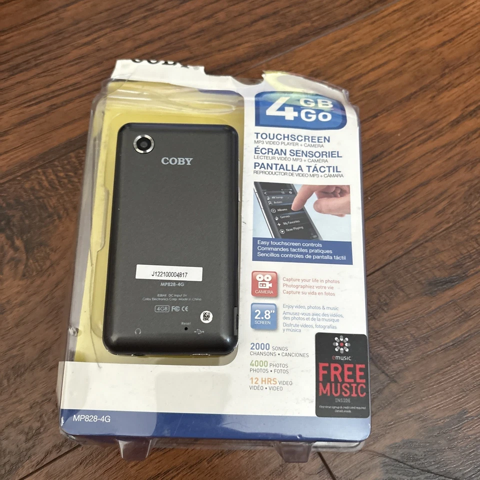 Reproductor de video y cámara Coby MP828-4g 4gb 2.8" pantalla táctil MP3/MP4 solo piezas Foto 2 de 4