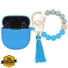 Bose QuietComfort Earbuds II Case, Sky Blue Silicone, Bracelet Keychain