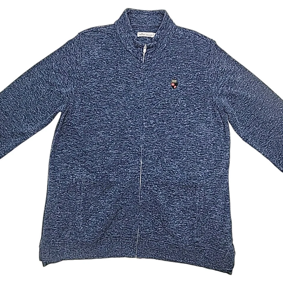 Chaqueta de Golf Peter Millar Camisa Chevy Chase Azul Talla XL Algodón Bolsillos con Cremallera Completa Foto 2 de 4