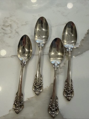 New ListingWALLACE GRANDE BAROQUE OVAL PLACE SOUP SPOON STERLING SILVER  Set Of 4
