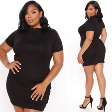 Fashion Nova NWT Sporting The New Mini Dress Black Size 3X