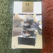 Modern Expressions Indoor Tabletop 4-tier LED Water Fountain Lights Up-1 Unit