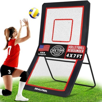 ZEALFEEL Lacrosse Rebounder, 4x7FT Volleyball Rebounder for Backyard with 5 R...