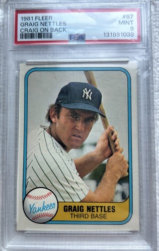 Graig Nettles [Craig on Back] #87 card from 1981 Fleer