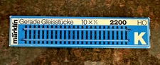 Märklin 2200 HO Gauge Straight Track Section  K Track  7.5 inches LNIB