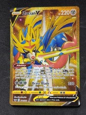 zacian pokemon card gold V 211/202 Secret Rare (Sword & Shield) + 1x TitanCards Toploader Toys & Games you may look at the top 3 cards of your deck and attach any number of Metal Energy cards you find there to this Pokmon I PULLED THE GOLD ZACIAN