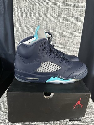 Nike Air Jordan 5 Retro Pre-Grape 136027-405 Midnight Navy Blue White MENS 9