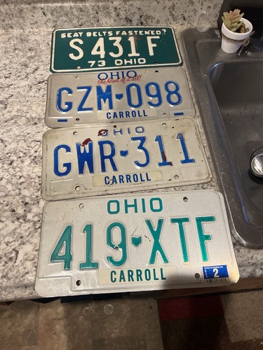 Ohio Vintage License Plates Set 1973-1992