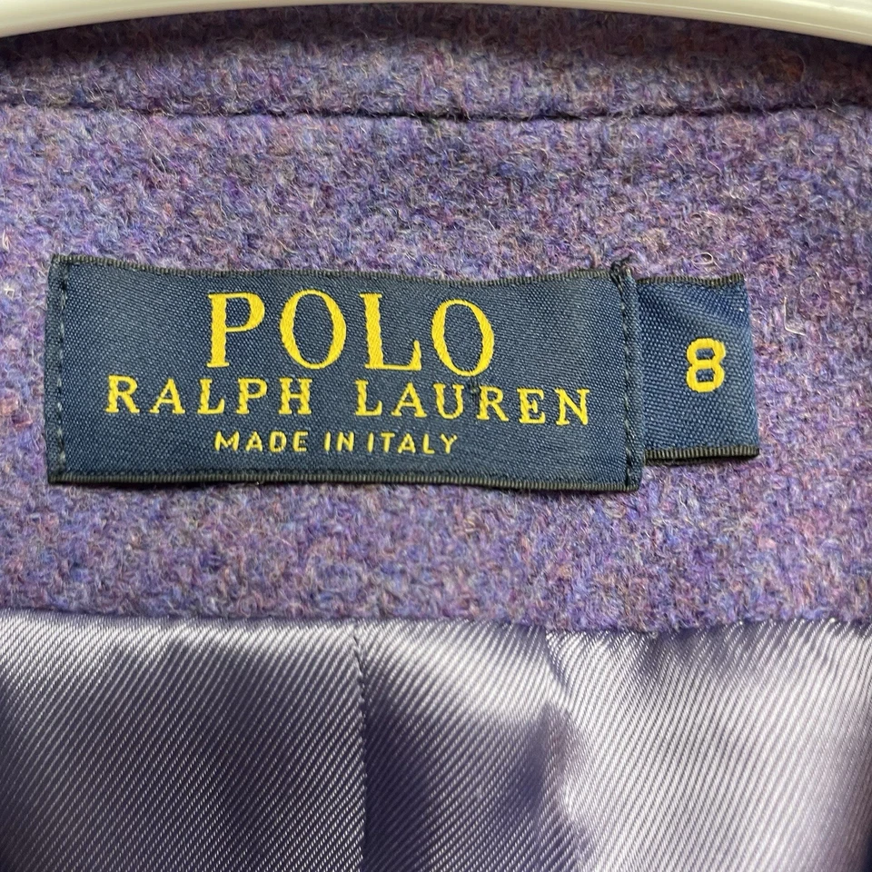 Chaqueta Blazer Polo Ralph Lauren Mujer 8 Lila 100% Lana 3 Botones Hecha en Italia Foto 3 de 4