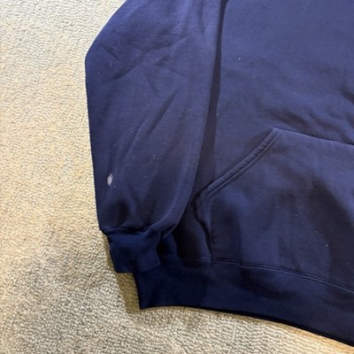 Vintage 90s Russell Athletic Made In USA Pullover Hoodie Navy Blue